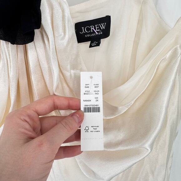 NWT J.Crew Collection Rosette Halter Top in Luster Crepe 2XL Bridal Minimalist - Picture 7 of 8